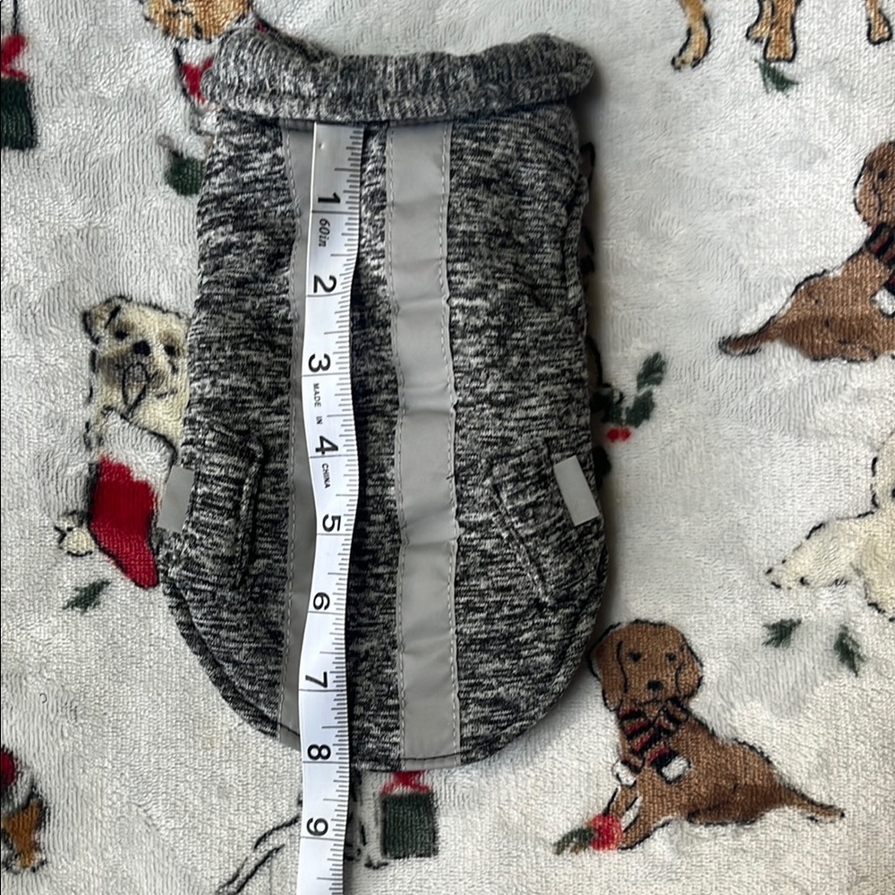 Gray Dog Sweater with Reflective Stripes